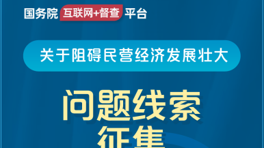 爽爽爽A片男女免费爽屁股国务院“互联网+督查”平台公开征集阻碍民营经济发展壮大问题线索